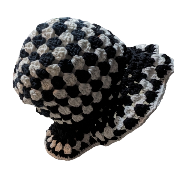 Crochet Bucket Hat Casual 90s Y2K Boho Hippie Festival 70s Handmade Whimsigoth - Picture 2 of 4